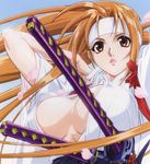  big_breasts breasts large_breasts long_hair natsume_aya sword tenjou_tenge weapon 