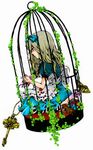 bad_id bad_pixiv_id bow cage dress hair_bow key original ryouga_(fm59) sitting solo 
