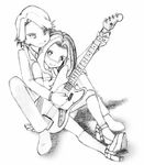  blush digimon digimon_adventures_02 guitar happy_face ishida_yamato platform_shoes tachikawa_mimi 