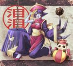  blue_skin breasts capcom large_breasts lei_lei natsume_k panda purple_hair vampire_(game) 