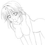  blush breasts genderswap monochrome nude satanachia sweat tears to_love-ru toloveru yuusaki_riko 