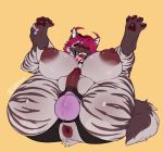  anthro anus balls big_breasts breasts bri_(kalash) butt demon dickgirl erection hyaenid intersex looking_at_viewer mammal mcarson open_mouth penis presenting presenting_hindquarters solo spread_legs spreading striped_hyena tongue tongue_out 