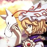  dearmybrothers face kushimatsu lowres mask otome_youkai_zakuro parody solo touhou yakumo_ran 