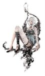  asymmetrical_clothes asymmetrical_hair bandages braid breasts flower hair_flower hair_ornament high_heels highres kaine_(nier) kira_yuki lingerie medium_breasts mismatched_footwear negligee nier nier_(series) shoes short_hair silver_hair solo underwear 