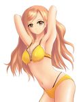  absurdres armpit armpits bikini brown_eyes brown_hair erect_nipples highres long_hair sega shining_(series) shining_wind swimsuit touka_kureha 