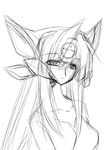  android bangs hairan headgear kos-mos long_hair monochrome sketch smile xenosaga 