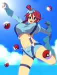  blush breasts cleavage fuuro_(pokemon) gym_leader kyoku_tou large_breasts pokemon smile 