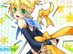  bad_id bad_pixiv_id blonde_hair blush detached_sleeves headphones kagamine_len kagamine_len_no_bousou_(vocaloid) male_focus solo thighhighs ueno_tsuki vocaloid 