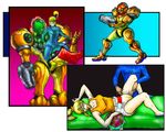  adult_baby diaper diaper_changing highres metroid nintendo pacifier samus_aran stuffed_toy 