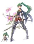  armor docoi dual_persona fantasy green_hair long_hair md5_mismatch original ponytail sword weapon 