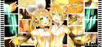  1girl aqua_eyes arm_warmers bad_id bad_pixiv_id blonde_hair brother_and_sister detached_sleeves elbow_gloves fingerless_gloves gloves hair_ornament hair_ribbon hairclip headphones kagamine_len kagamine_len_(append) kagamine_rin kagamine_rin_(append) maple_(cyakapon) popped_collar ribbon short_hair siblings smile twins vocaloid vocaloid_append 