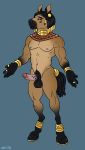  anthro balls dbd dreadlocks egyptian equine erection horse humanoid_penis male mammal muscular muscular_male penis solo standing uncut 