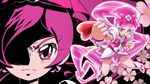  boots bow choker clenched_hands cure_blossom eyelashes hanasaki_tsubomi heartcatch_precure! knee_boots magical_girl mameshiba multiple_views pink pink_bow pink_choker pink_eyes pink_hair ponytail precure 