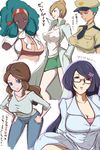  aloe_(pokemon) araragi_(pokemon) artist_request breasts chu_pet cleavage dark_skin erect_nipples gym_leader highres junsaa_(pokemon) large_breasts makomo_(pokemon) mother_(pokemon) mother_bw_(pokemon) pokemon pokemon_(game) pokemon_black_and_white pokemon_bw translation_request 