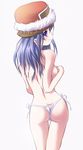  ass blue_eyes blue_hair breasts eiyuu_densetsu gagharv_trilogy hat legend_of_heroes long_hair looking_back panties sideboob topless underwear white_panties 