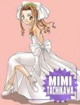  digimon digimon_adventure dress high_heels long_hair lowres ribbon tachikawa_mimi wedding_dress 