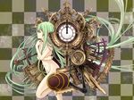  cendrillon_(vocaloid) clock clockwork closed_eyes green_hair hatsune_miku highres kooten_bergh_no_youhei long_hair nude solo very_long_hair vocaloid 