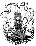  acryl bad_id bad_pixiv_id greyscale hair_ornament monochrome shawl short_hair solo toramaru_shou touhou 