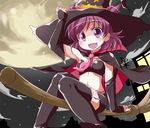  cape detached_sleeves garters hat matsushima_kei pink_eyes pink_hair precure solo thighhighs witch witch_hat yes!_precure_5 