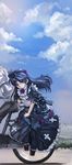  bad_id bad_pixiv_id bicycle black_hair dress gokou_ruri gothic_lolita ground_vehicle highres lolita_fashion long_hair multiple_riders ore_no_imouto_ga_konna_ni_kawaii_wake_ga_nai red_eyes riding sidesaddle solo_focus zm 