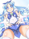  bike_shorts blue_eyes blue_hair bondo cure_marine from_below heartcatch_precure! kurumi_erika magical_girl perspective precure solo thighhighs white_legwear 