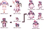  bad_id bad_pixiv_id blue_hair character_sheet chart comparison dress game_sprite hat pixel_art red_eyes remilia_scarlet sitting spear_the_gungnir sprite_sheet tome_(wolf) touhou wings 