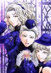  2girls cd elizabeth_(persona) gloves grin margaret_(persona) multiple_girls persona persona_3 persona_3_portable persona_4 segami_daisuke siblings smile sweatdrop teodor white_hair yellow_eyes 