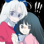  2girls bangs houraisan_kaguya lowres machiko_(beard) multiple_girls scared touhou yagokoro_eirin 