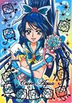  blue_eyes blue_hair cure_aqua dress foil_(fencing) long_hair magical_girl minazuki_karen official_art precure solo sword very_long_hair weapon yes!_precure_5 