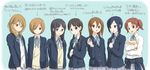  black_hair blazer brown_hair clothes_around_waist endou_michiko extra glasses hair_over_one_eye jacket jacket_around_waist k-on! kinoshita_shizuka kuinji_51go long_hair mole multiple_girls nojima_chika satou_akane school_uniform short_hair short_twintails side_ponytail sweater_vest tachibana_himeko takahashi_fuuko taki_eri translated twintails 