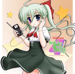  einhart_stratos flipper green_hair hair_ribbon heterochromia long_hair lyrical_nanoha mahou_shoujo_lyrical_nanoha_vivid ribbon school_uniform skirt solo st._hilde_academy_of_magic_uniform twintails 