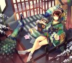  bad_id bad_pixiv_id bird brown_eyes brown_hair crossed_legs hayama_eishi hexagon japanese_clothes kimono legs oiran original peacock pencil short_hair sitting socks solo tabi 