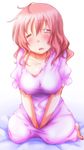  breasts hidamari_sketch hiro large_breasts pajamas pink_hair shishinon sleepy solo 