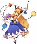  armpits bad_id bad_pixiv_id belt gourd homura_(aristocrat-y) horn_ribbon horns ibuki_suika long_hair orange_eyes orange_hair ribbon solo touhou yellow_eyes 