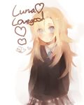  :&gt; bad_id bad_pixiv_id blonde_hair blue_eyes character_name harry_potter heart long_hair luna_lovegood miyako_(xxxbibit) school_uniform solo 