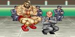  90s animated animated_gif capcom dancing formal gif lowres male male_focus mikhail_gorbachev muscle politician russian street_fighter street_fighter_ii suit zangief 