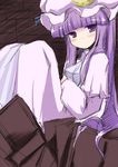  coo hat long_hair patchouli_knowledge purple_eyes purple_hair solo touhou 