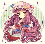  bad_id bad_pixiv_id book crescent hat long_hair patchouli_knowledge purple_eyes purple_hair robosuke solo touhou 