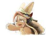  crying hair headwear kawasemi27 kemono long_hair nanachi narehate open_mouth simple_background solo tears whiskers white_background white_hair yellow_eyes 