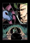  cave comic eyepatch geechisu_(pokemon) gen_5_pokemon green_hair handsome_(pokemon) hydreigon kurobis male_focus multiple_boys pokemon pokemon_(creature) pokemon_(game) pokemon_bw red_eyes silent_comic 