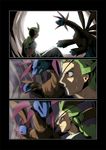  cave comic eyepatch geechisu_(pokemon) gen_5_pokemon green_hair hydreigon kurobis male_focus pokemon pokemon_(creature) pokemon_(game) pokemon_bw red_eyes silent_comic 