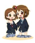  age_regression bad_id bad_pixiv_id brown_eyes brown_hair hirasawa_ui hirasawa_yui k-on! meiro_(yuu) multiple_girls oversized_clothes school_uniform siblings side_ponytail sisters younger 