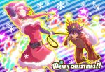  akiza_izinski christmas femdom fudou_yuusei izayoi_aki thighhighs yu-gi-oh! yugioh_5d&#039;s yuu-gi-ou_5d's zettai_ryouiki 