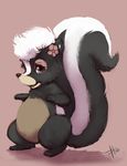  female feral flower mammal non-anthro purplekecleon skunk solo 