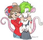  anthro brown_hair duo female flushed_away green_hair hair holly_massey mammal rat rodent tail 