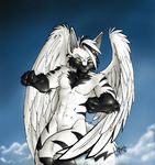  ayzewi canine male solo tail tempest_omega wings wolf yellow_eyes 