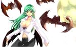  breasts capcom cleavage darkstalkers demon_girl morrigan_aensland no_bra open_clothes open_shirt riochan shirt succubus vampire_(game) 