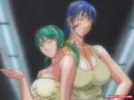  big_breasts blue_hair discipline green_hair hentai 