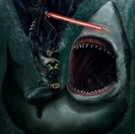  batman blood crossover dc_comics epic human jaws lightsaber marine shark star_wars teeth underwater 
