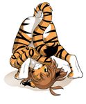  butt feline flora_(twokinds) fur hair hindpaw keidran mammal nude orange orange_fur paws plain_background presenting solo stripes tail tiger tom_fischbach twokinds webcomic white_background 